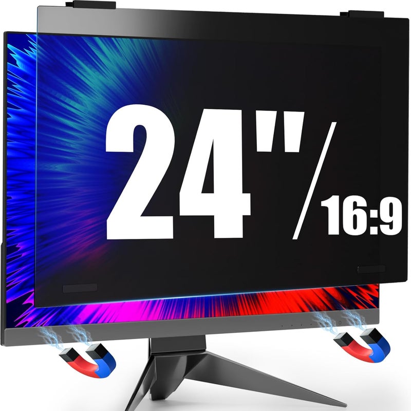 BOVORY Magnetic 24 Inch Privacy Screen Hanging for Computer Monitor 16:9 Aspect Ratio,Anti Glare Blue Light Private Protector Eye Care,Removable Anti Spy Filter Shield for Digital Workplaces - Image 1